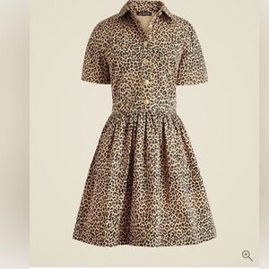 JCREW A-line shirt-dress in leopard chino NWT sz 2